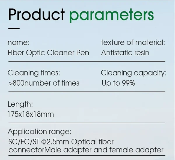 Fiber Optic Connector Cleaner – 2.5mm Cleaning Pen for SC/FC/ST port 6