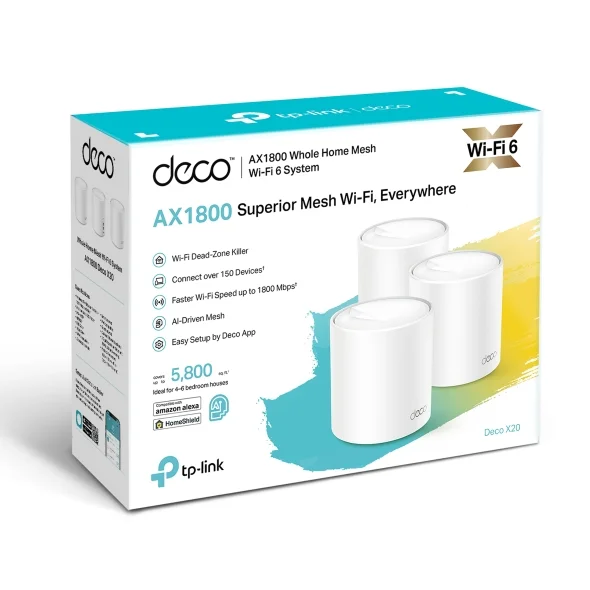 Home Mesh WiFi 6 TP-Link Deco X20 AX1800 PACK OF 3 2