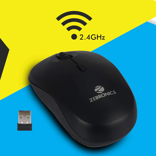 ZEBRONICS Zeb-Bold Wireless Mouse – 2.4GHz, 1600 DPI, 4 Buttons 4