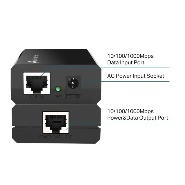 TP-Link TL-POE150S PoE Injector – IEEE 802.3af, 48V Gigabit Ethernet Adapter up to 100 Meters 5