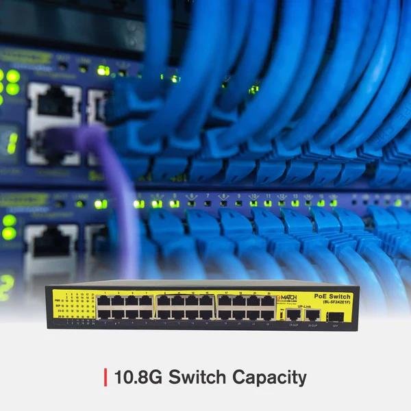Match LB-Link BL-SF242E1F 24 Port PoE Switch with 5