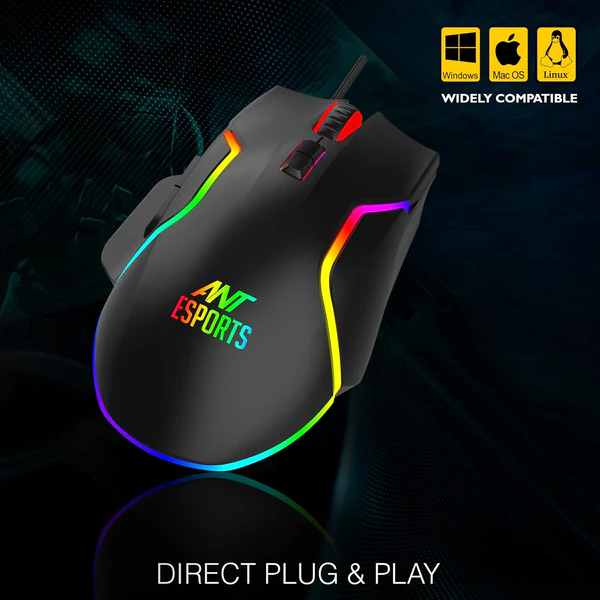 Gaming Mouse – Ant Esports GM320 RGB Wired, 12800 DPI 6
