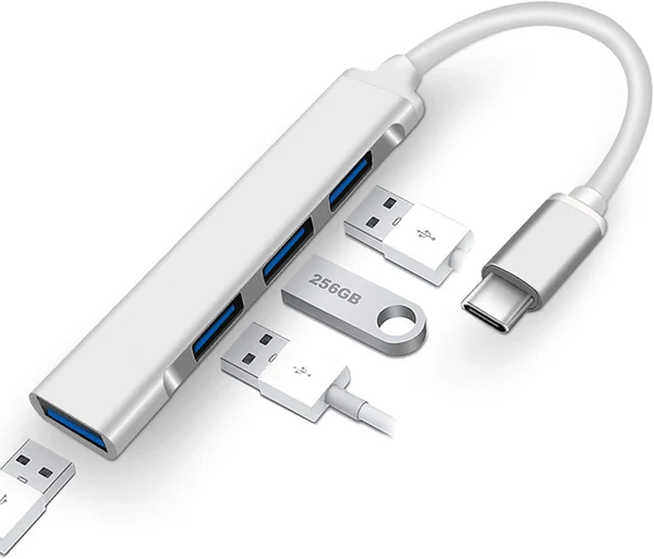 INSPIRE 4-in-1 Portable USB C Hub – 1 USB 3.0 + 3 USB 2.0 Ports 2