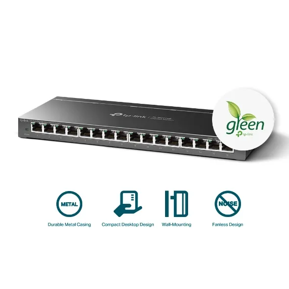 TP-Link TL-SG116E – 16-Port Switch with Gigabit Speed, Smart Management, VLAN, QoS & Green Ethernet Technology 2