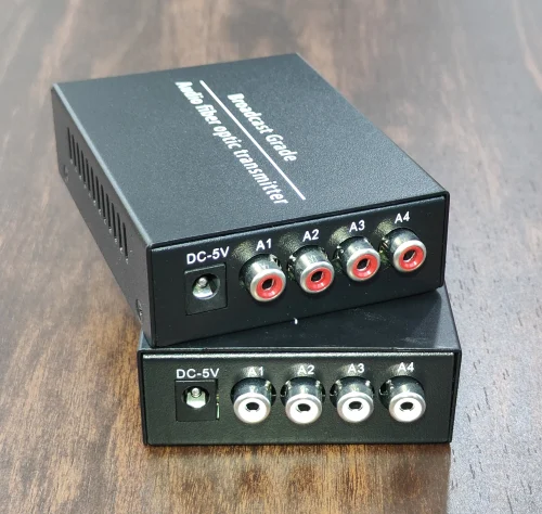 TRICOM -4ch RCA to fiber- 4 Port RCA Audio to Optical Fiber Converter 20KM 3