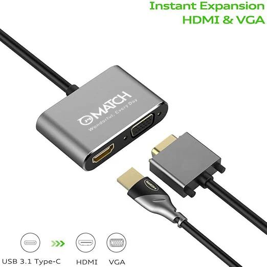 Match LB-Link BL-TC21 TYPE C TO HDMI+VGA 2