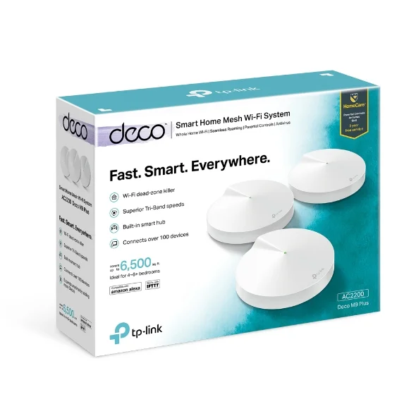 TP-Link Home Mesh Wi-Fi 6 Deco M9 Plus V1 AC2200 (Pack of 3)- MESS ROUTER 2