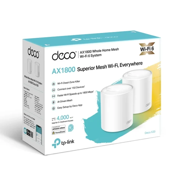 Home Mesh WiFi 6 TP-Link Deco X20 AX1800 PACK OF 2 2
