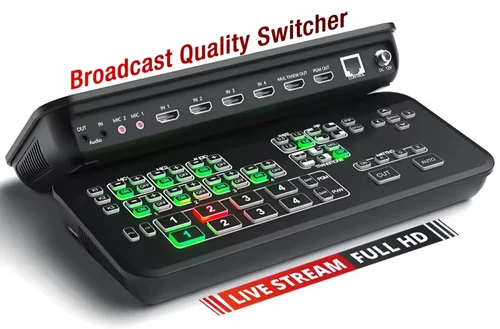 TRICOM 4 Port HDMI Video Switcher Live Streaming Switcher 1080p