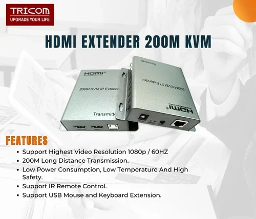 TRICOM HDMI Extender 200 Meter KVM over Cat5e/6