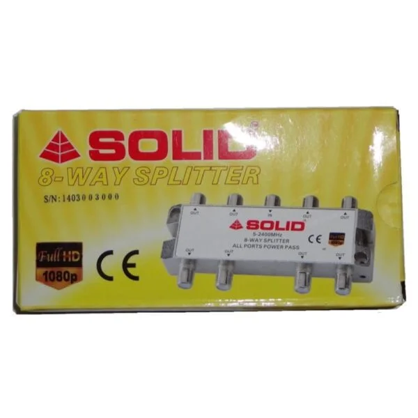 Solid Cable TV 8 WAY SPLITTER Solid 8-Way Power Pass Splitter 2