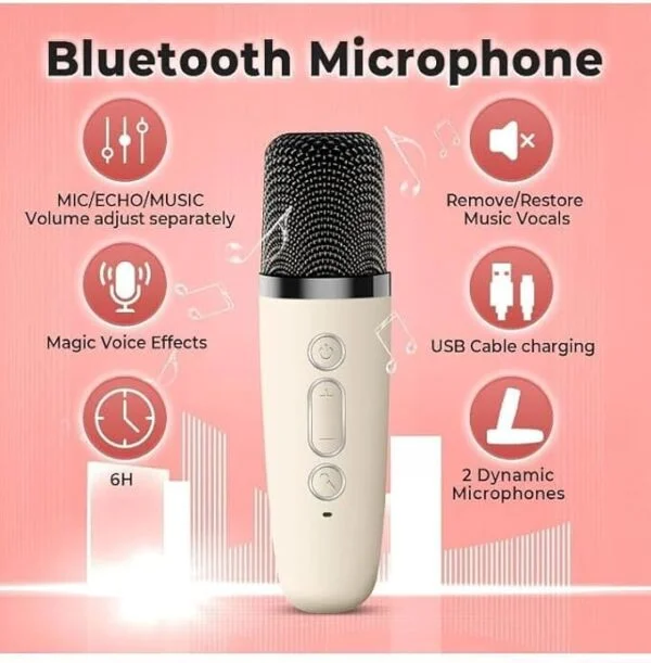Classic Bluetooth Speaker with Karaoke Mic – Wireless, IP66 Water Resistant 6