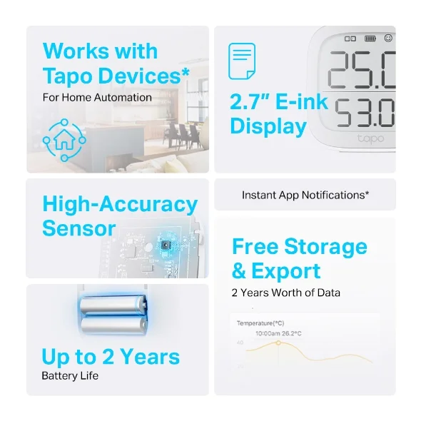 Smart Temperature & Humidity Monitor Tapo T315 New 2