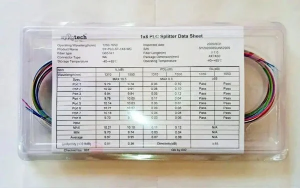 Fiber Syrotech 1×8 Plc Splitter (SY-PLC-ST-1X8-WC-1A)