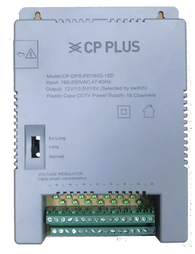 CP PLUS CP-DPS-PD16V2-12D 16 Channel Power Supply – 12V DC Output, CCTV Camera Power Distribution Box, Metal Enclosure, Overload & Short-Circu