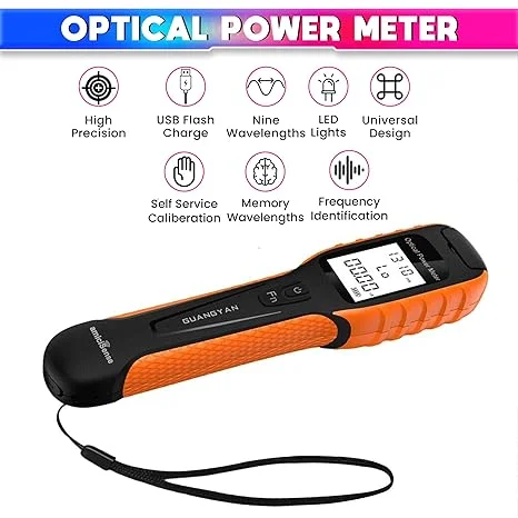 Optical Fiber Meter, 800~1700nm Rechargeable Wave Tester with Inbuilt LED Flashlight,with SC, ST, FC Interface 2