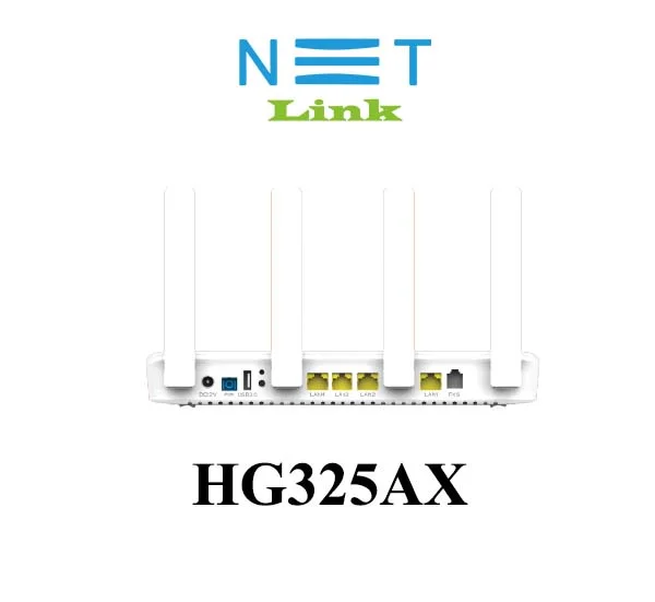 NETLINK GPON ONT HG325AX WiFi 6 | 4GE + 1POTS + XPON HGU | Dual Mode (EPON/GPON)