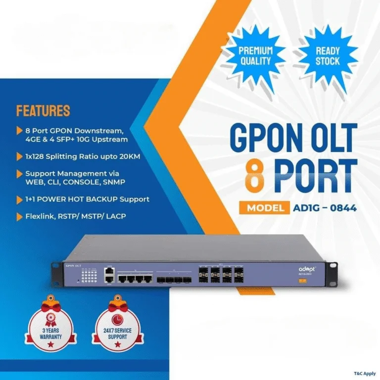 Adopt 8 Port LAYER 3 GPON OLT FULLY LOADED (AD1G-0844) 3