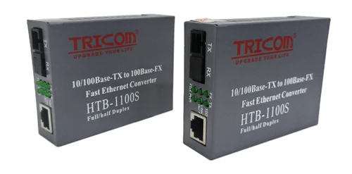 TRICOM Media Converter HTB-1100S- 10/100 Mbps Single Fiber 20 km 5