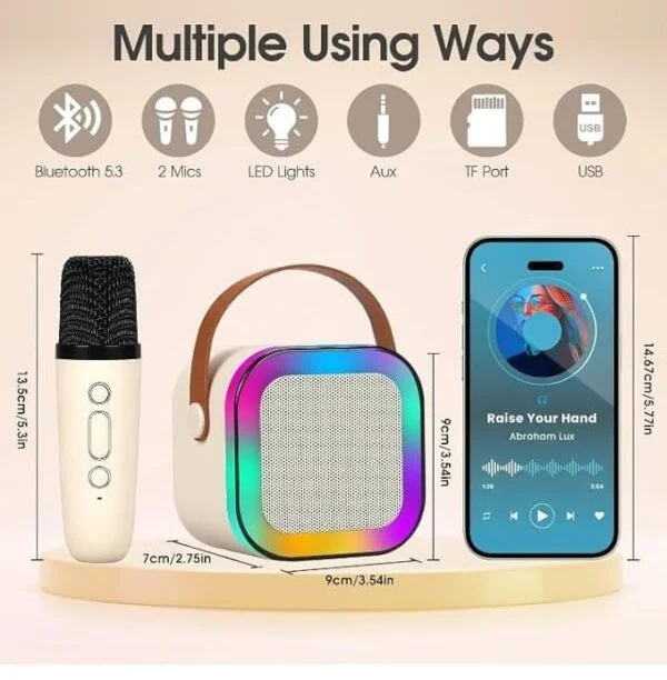 Classic Bluetooth Speaker with Karaoke Mic – Wireless, IP66 Water Resistant 4