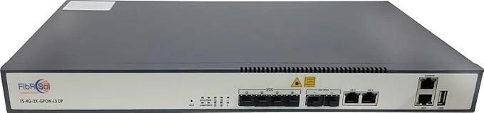 FIBRSOL 4 Port GPON OLT FS-4G-2X-GPON-L3 DP with 4 PON SFP 2