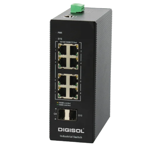 DIGISOL Managed Industrial Switch with 4 Gigabit SFP Ports and 10 Gigabit TX Ports – DG-IS4514E