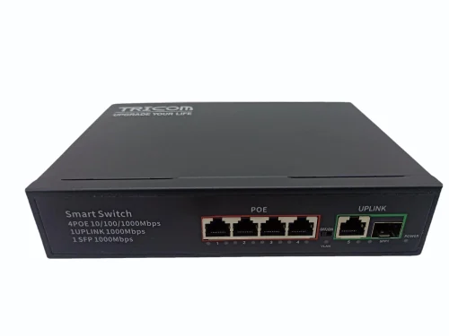 TRICOM POE 4+1+1 SFP All Gigabit Port POE Switch