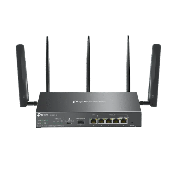 TP-Link ER706W-4G V2 Omada 4G+ Cat6 AX3000 Gigabit VPN Gateway – Dual-Band Wi-Fi 6, SDN Integrated, Multi-WAN, Cloud Managed
