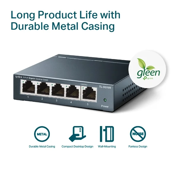 Desktop Switch TP-Link TL-SG105 5-Port 10/100/1000Mbps 5