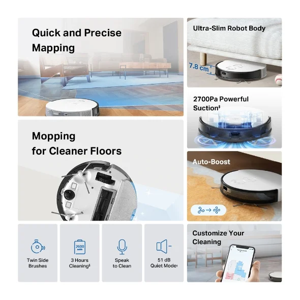 Robot Vacuum & Mop Tapo RV20 Mop New MagSlim 2