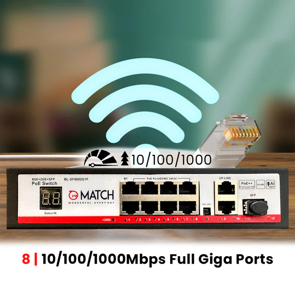 Match LB-Link BL-SF8002G1F 8 Port Gigabit PoE Switch 2