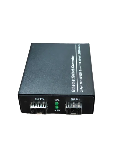 TRICOM Fiber Switch 2 SFP 2 Rj45 – 10/100/1000Mbps-Ethernet Media Converter