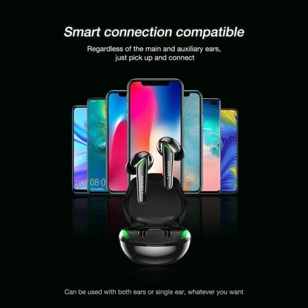 Lenovo XT92 Thinkplus Gaming Earbuds – Wireless Bluetooth 5.1, Low Latency, 10mm Driver, HiFi Sound (Black) 5