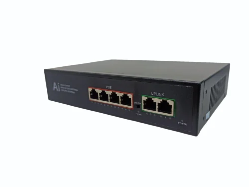 TRICOM POE 4+2 All Port Gigabit PoE Switch 4