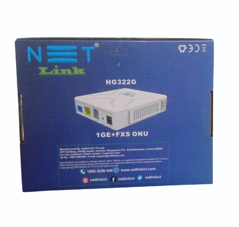NETLINK XPON ONT HG322G | 1XPON + 1GE + 1*POTS | EPON/GPON, VoIP, VLAN, IPv6 2