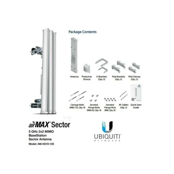 Ubiquiti AM-5G19-120 19dBi Sector Antenna | 5GHz Dual-Polarity | 120° Beamwidth | Outdoor Wireless Base Station Antenna 3