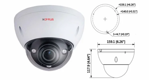 CP PLUS 4K CCTV Camera (CP-UVC-VC4K08ZL5H-VD) – 8MP Vandal Dome with 50M IR Night Vision, Motorized Lens, WDR, IP67 Outdoor 2