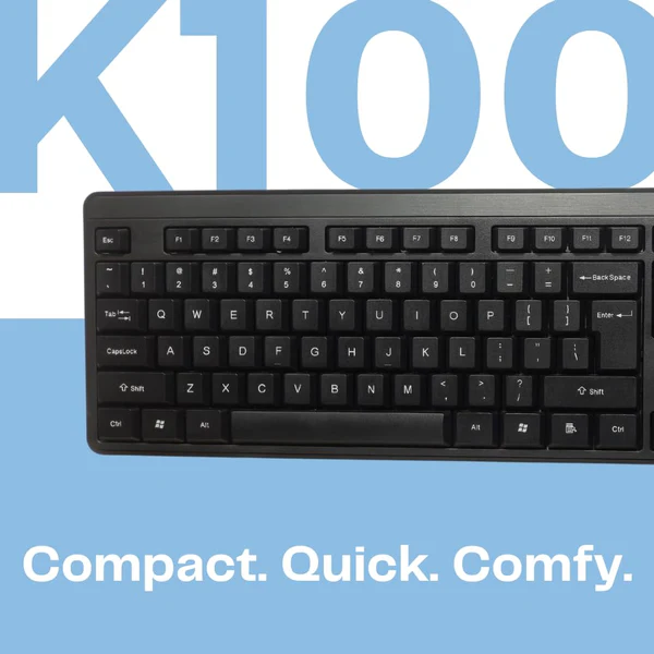 HP K100 Wired Keyboard – Chiclet-Style, USB Plug & Play, LED Indicators, All-Day Typing Comfort 4