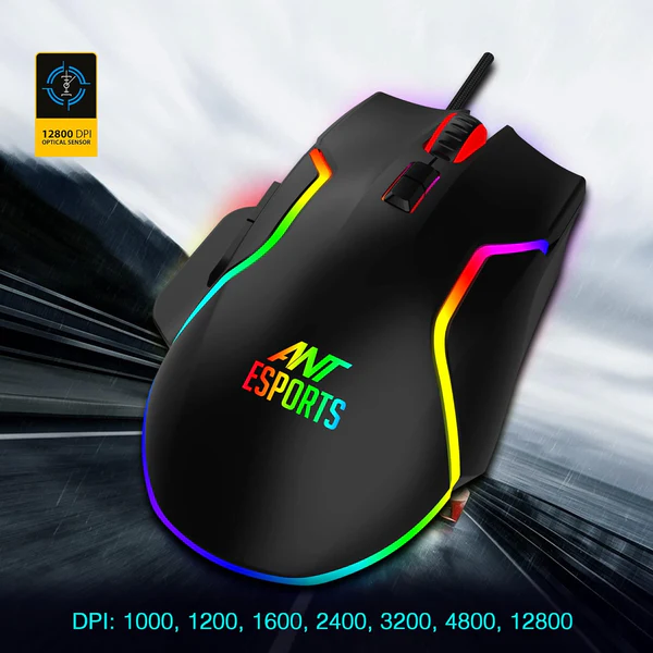 Gaming Mouse – Ant Esports GM320 RGB Wired, 12800 DPI 4