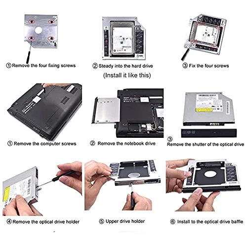 HDD Harddisk Caddy 12.5mm SSD SATA Adapter for Laptop and Notebook 4