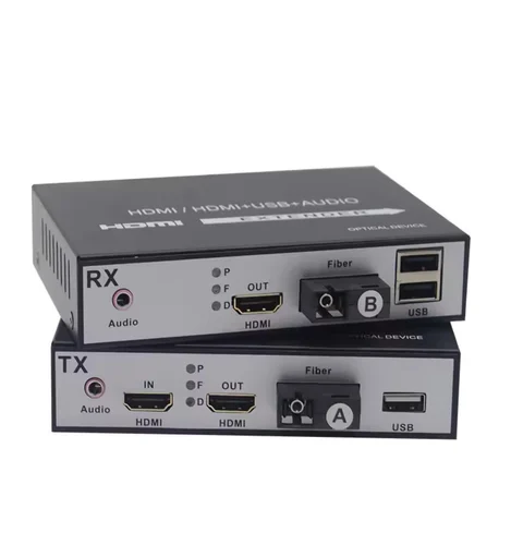 TRICOM HDMI Over Fiber Converter with USB + Separate Audio (1080p) 4