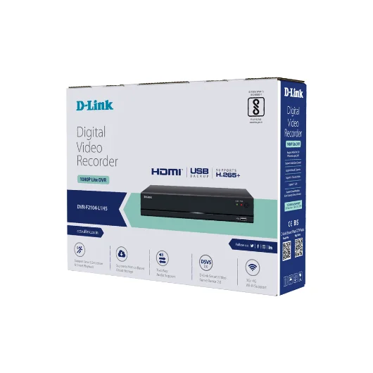 DVR D-Link DVR-F2104-L1H5 | 4-Channel H.265+ 2MP DVR 2