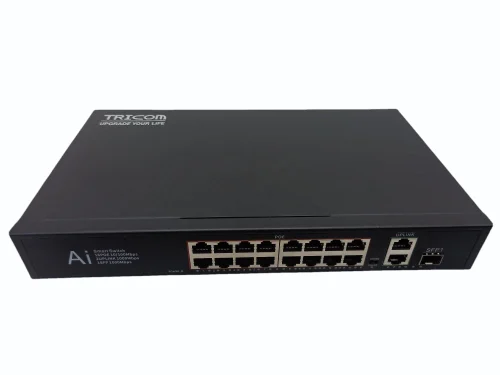 TRICOM POE 16+2+1 SFP Uplink Giga POE Switch