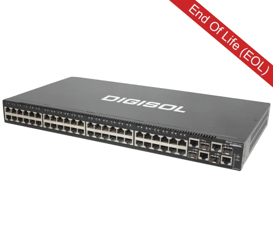 Digisol DG-FS4528 / DG-FS4552 Fast Ethernet Managed Switch | 24/48 Port Digisol Switch with 4 Combo Ports | Layer 2 | QoS | IPv6 ACL | IP Clustering