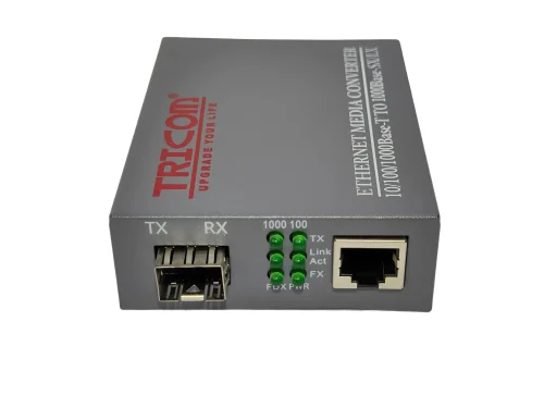 TRIOCM Media Converter TR-SFP MC 10/100/1000mbps Giga SFP Fiber