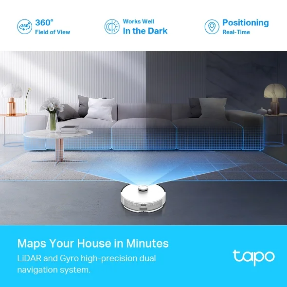 Robot Vacuums Tapo RV30 Plus New LiDAR Navigation Robot Vacuum & Mop 4