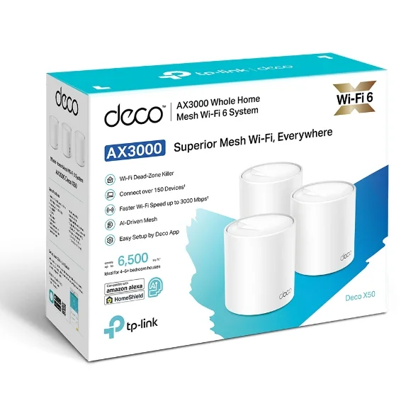 Home Mesh WiFi 6 Tp-Link Deco X50 AX3000 pack of 3 3