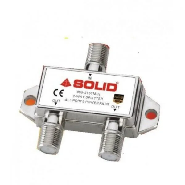 Solid Cable TV 2WAY SPLLITER SOLID 2 Way Power Pass Splitter