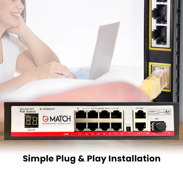 Match LB-Link BL-SF8002G1F 8 Port Gigabit PoE Switch 3