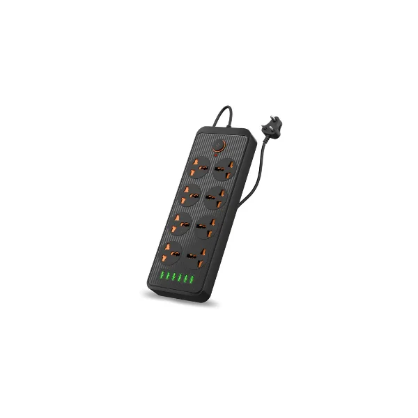 Portronics Power Plate 7 Extension Board – 8 Power Sockets, 6 USB Ports (2.1A)